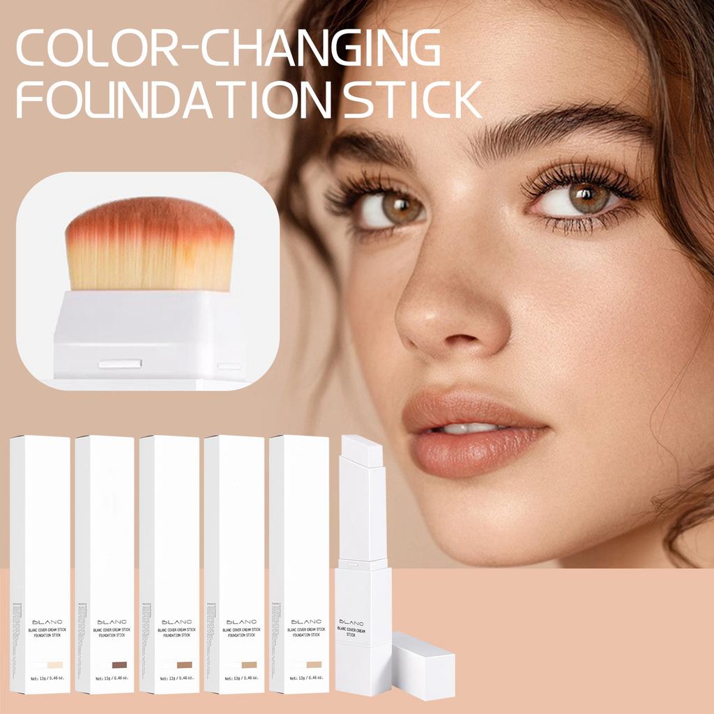 Color-changing Makeup Stick, Skin-matching Cream, Medium To High Concealer, Hydrating Makeup Effect, Double Head With Detachable Brush Head.