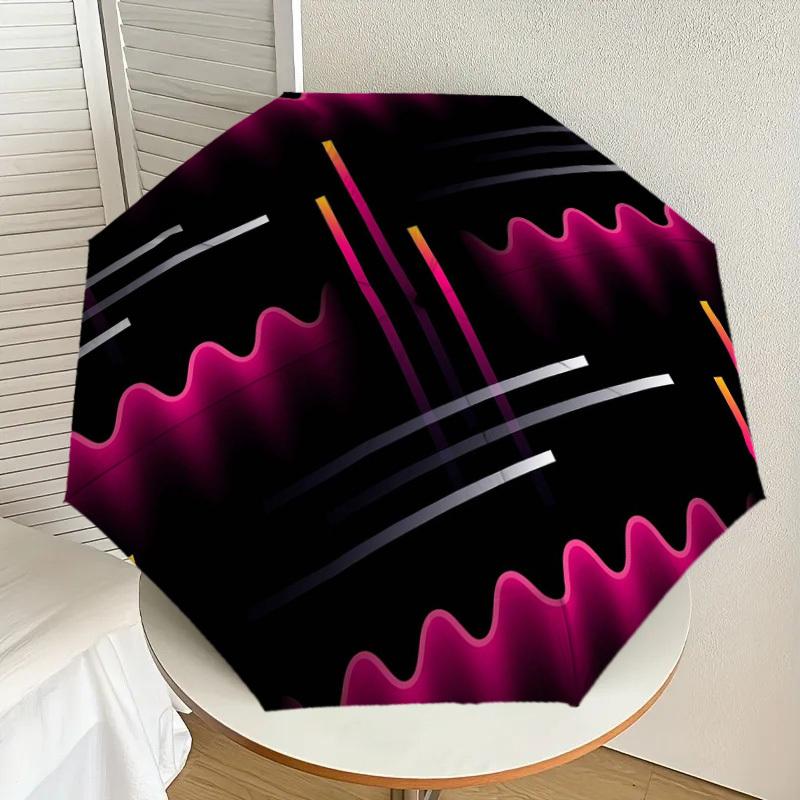 

1pc Abstract Geometric Pattern Umbrella with Plastic Handle,Suitable for All Seasons Home Travel Outdoor UmbrellaDD014