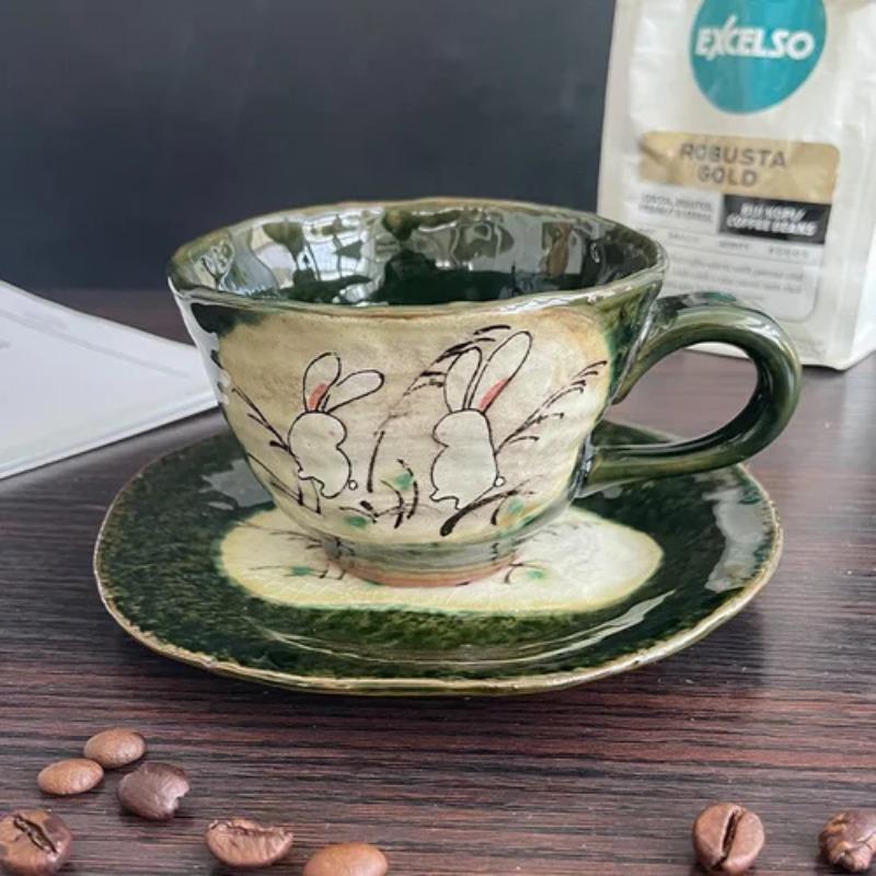 

Кофейная чашка с подносом, набор чашек, черная чайная чашка, керамическая чашка, чашка с изображением сакуры, керамическая чашка, почва