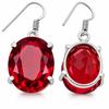 Vintage Dangel Earrings 32 Ct Red Ruby 925 Sterling Silver Certified Lab Created