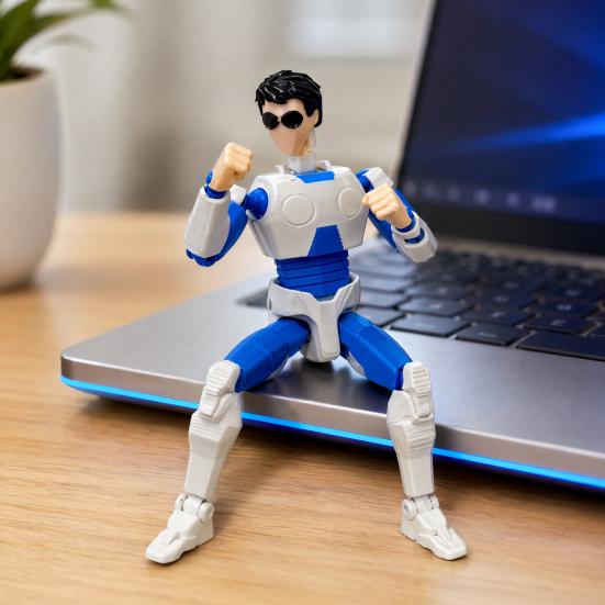 Yousheng 3D Printed Action Figure, DIY Posable Cartoon Character Model, Multi-Jointed Movable Dummy Decoration, Collectible Gift for Animation Lovers