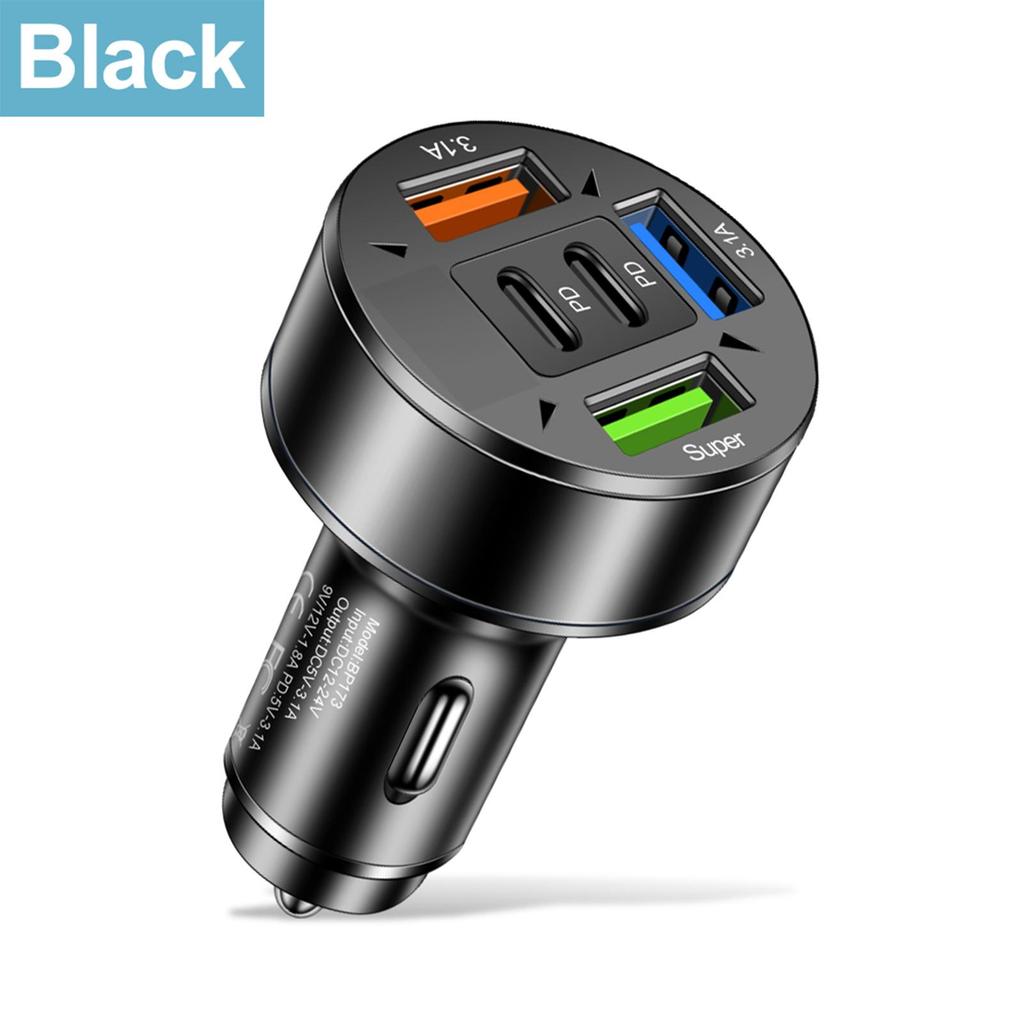 USB Car Charger Multi-Ports 3USB2PD Car Charger Type C Pd Super Fast Charging Mobile Phone Socket Adapter In Car for Family
