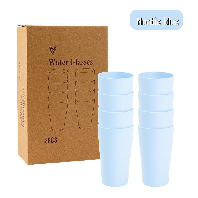Cross-border Plastic Tableware Set: Plates, Bowls, Cups, Vomit Bowls, 24-Piece for Home Use.