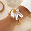 Open Bangle Open Bracelets Gold Flower Wrist Bangle Fashion Party Jewelry Women