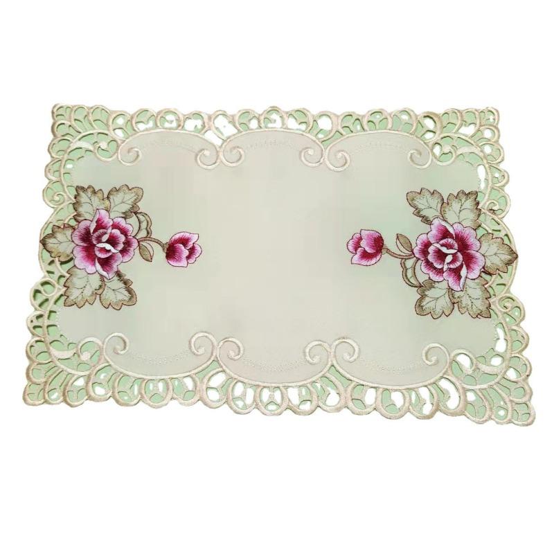 Modern Lace Embroidery Table Place Mat Cloth Placemat Cup Mug Tea Coffee Coaster Dining Doily Drink Glass Pad Christmas Kitchen