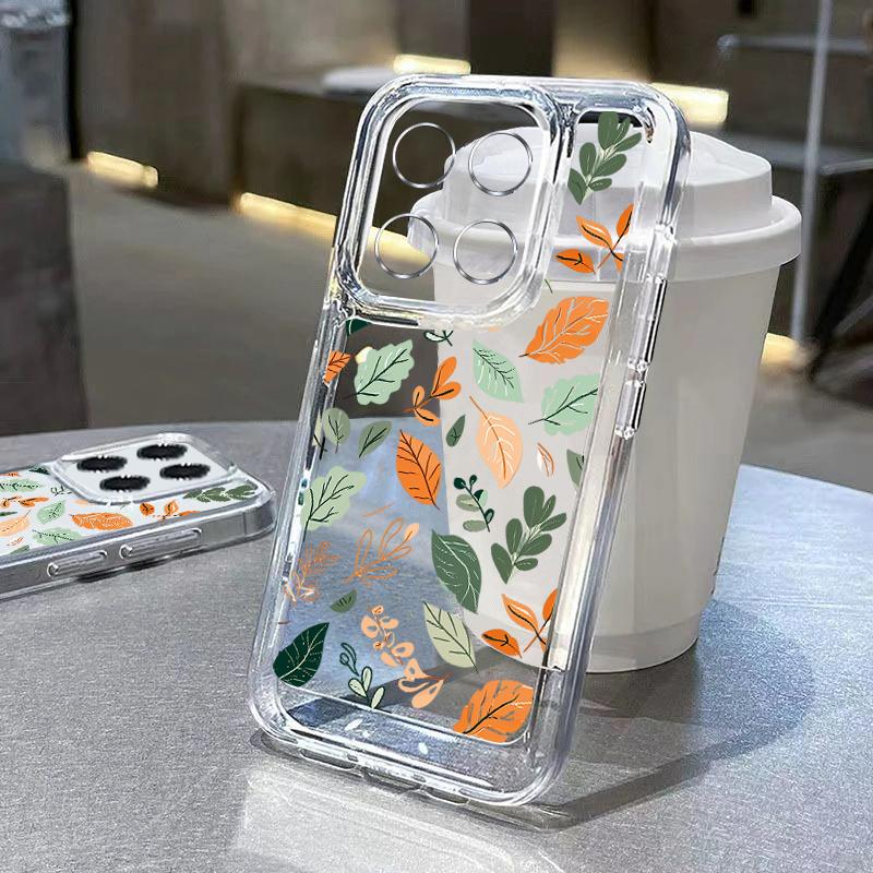 

Прозрачный чехол с цветочными листьями для Xiaomi 13t 11t Pro Poco X6 Pro Redmi Note 13 12 11 Pro K70e, мягкий силиконовый защитный чехол для объектива, тонкий чехол Redmi Note 12 Pro 5G чистый