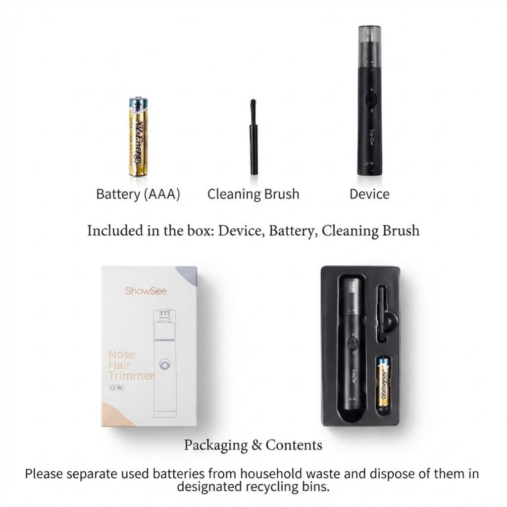 ShowSee C1-BK Battery Powered Nose Hair Trimmer 1 Unit