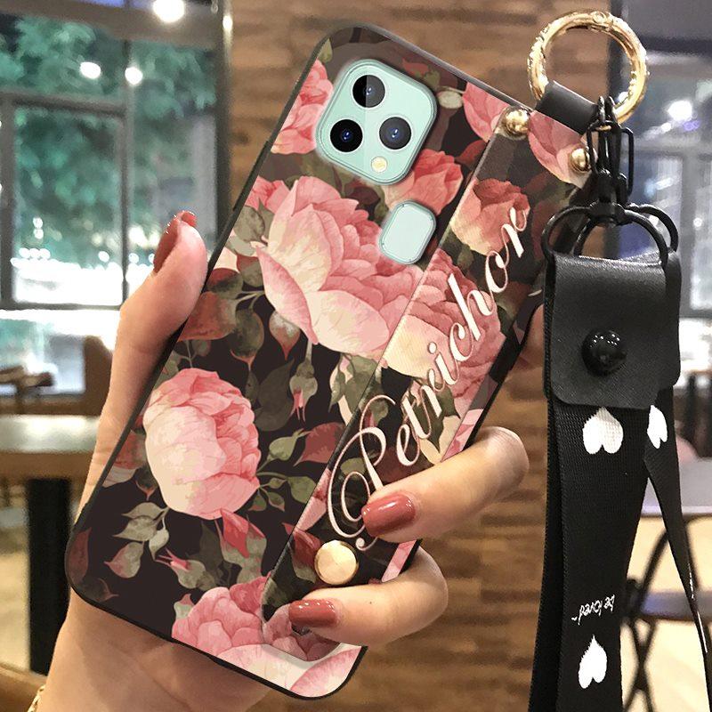 Shockproof Fashion Design Phone Case For Oukitel C22 Durable Protective Dirt-resistant Waterproof Lanyard Soft case Ring