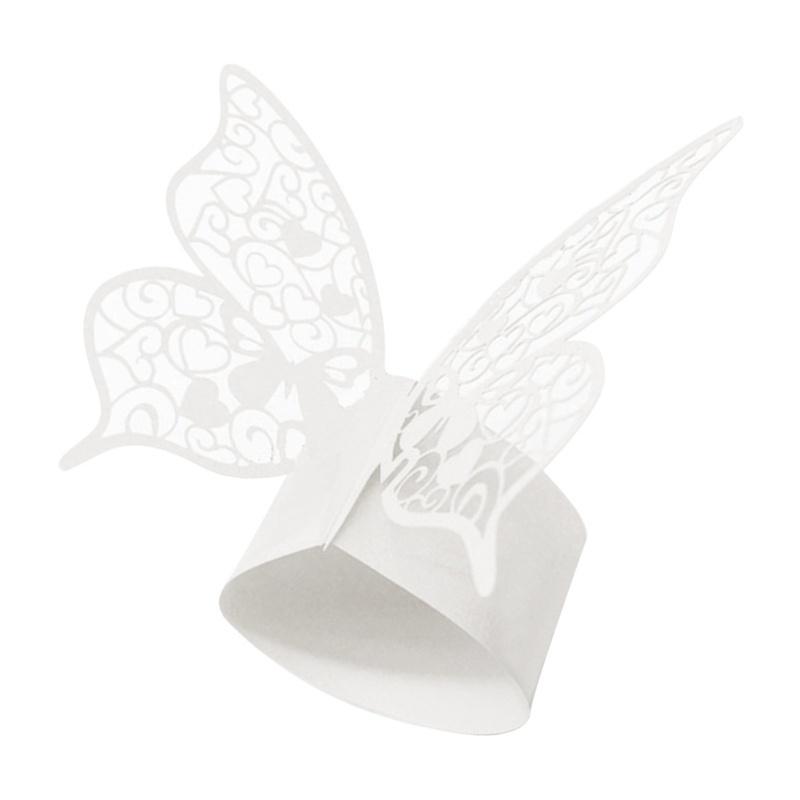 Pack of 12 Butterfly Paper Napkin Rings For Wedding Party Decoration