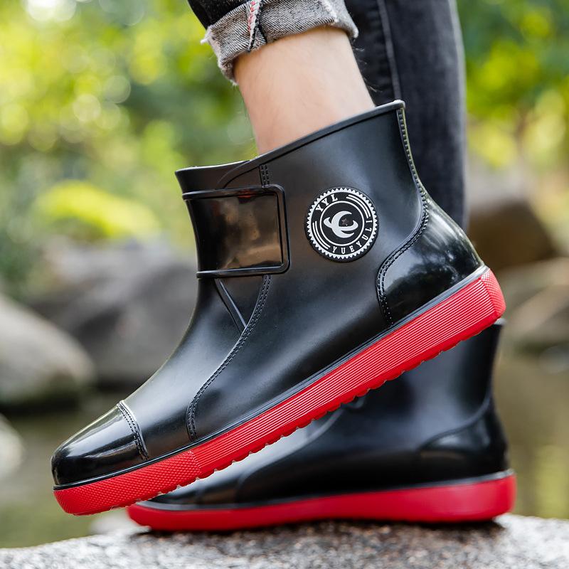 Men's Rain Boots, Waterproof Non-slip Rubber Sole Outdoor Rain Shoes For Fishing Climbing