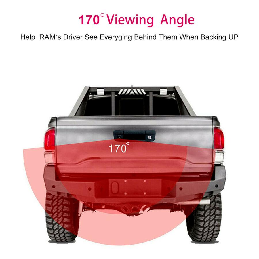 For 2009-17 Dodge Ram 1500 2500 3500 Tailgate Hatch Handle Backup Reverse Camera