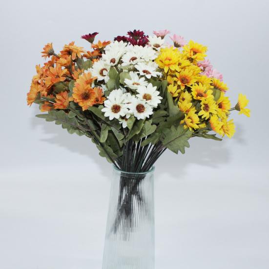 Artificial Mums Realistic Fake Fall Flowers UV Resistant Faux Chrysanthemums for Indoor Flower Arrangement Balcony Outdoor Porch Decor
