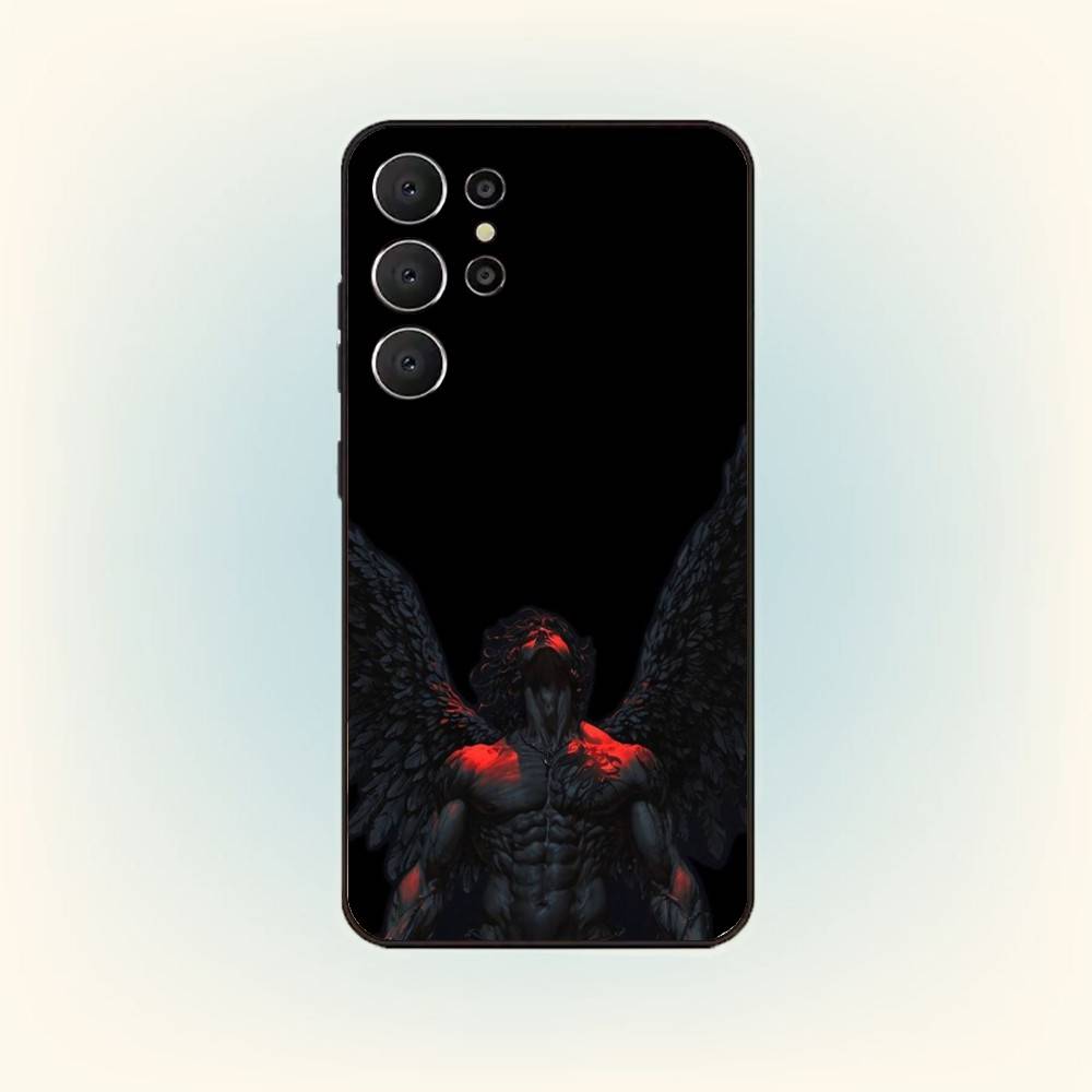 

A-Angel S-Sculpture Phone Case For Samsung S26,S25,24,23,22,30,21,10,9,Ultra,Plus,Lite,FE Soft Black Case Samsung S20lite5G