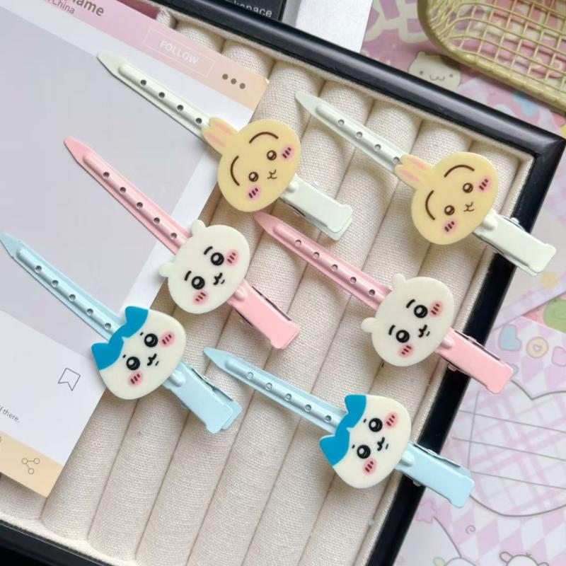 2Pcs Kawaii Ins Cartoon Usaki Hachiware Hair Clip Decor Sweet Chiikawa Anime Barrettes Cute Hair Accessory Gifts