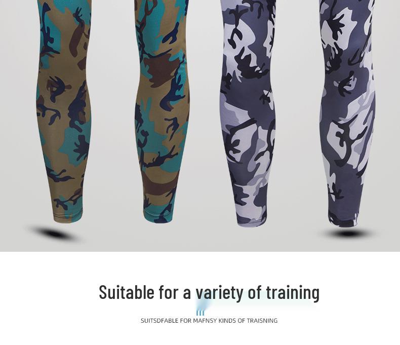 Men's Quick-Drying Camouflage Compression Tights for Running & Basketball