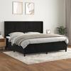 VidaXL Slatted Bed Base and Mattress, Upholstered Bed with Headboard, Double Bed, Adult Bedroom Bed, Modern, Black 3132701
