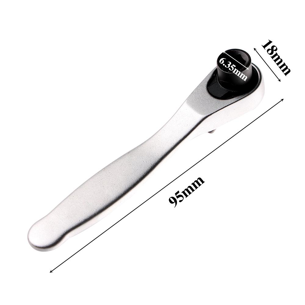 Quick 72 Teeth Mini Ratchet Handle Repair Tools 1/4" Drive Wrench Socket Spanner