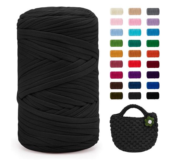 Chunky Large Roll 400g T-shirt Yarn for DIY Knitting, Crochet, Bags & Floor Mats