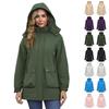 Women's Casual, Stylish, Detachable Hood, Windproof, Warm Hiking Jacket, Windproof Coat, Cotton Coat