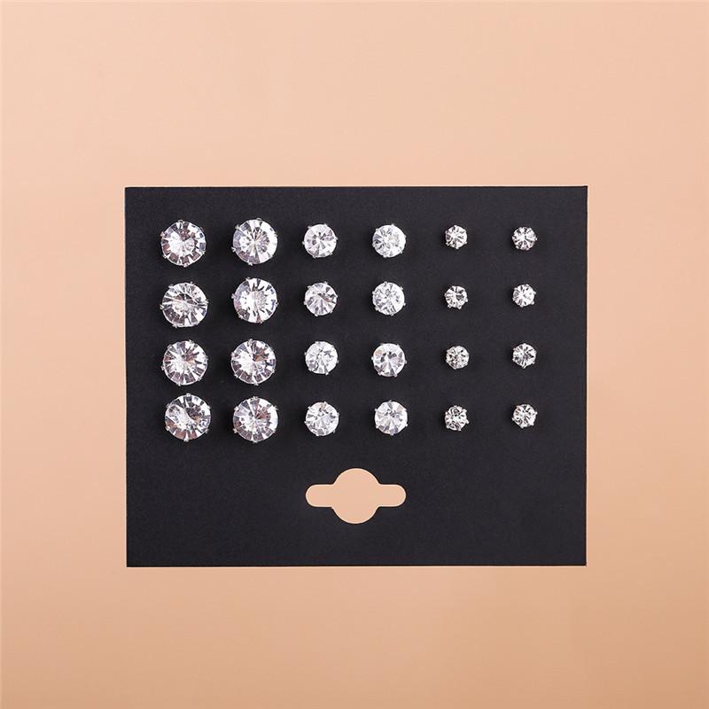 Fashionable Crystal Six-claw Zircon Stud Earrings