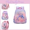 Modern And Chic Pink Mermaid Nylon Preschool Backpack With Breathable Back Support
