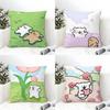 Christmas Korean Line Puppy Cushion Cover Eco Linen Pillow Case DoubleSided Print Breathable Durable Zipper Home Decor Gift