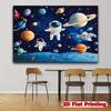 2D plane 2D banner 1 piece of background fabric with cosmic planet and astronaut scene - Birthday Party