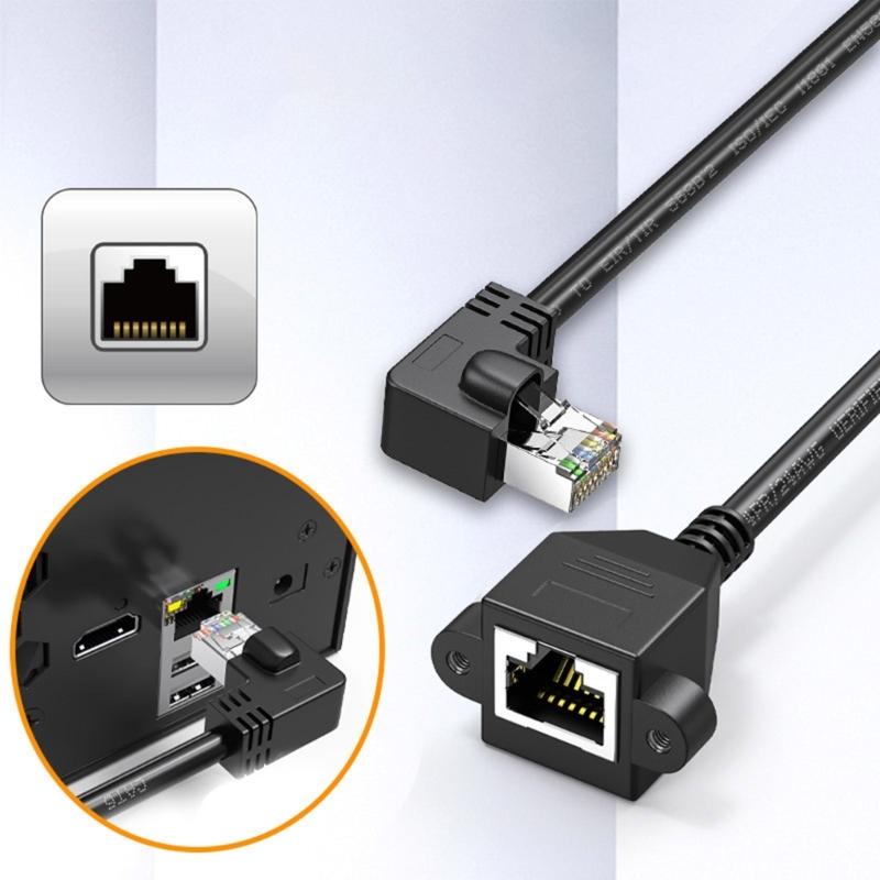 Cat6 RJ45 Networking Cable Extender Flexible Directional Adapter Shielded Connectors 1000Mbps Fast Cat5e Cat5 Compatible
