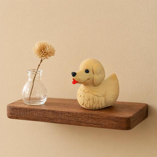 Puppy Duck Figurine, 3D Printed Retriever Pup Duck Ornament, Cute Dog Statue Home Decor, Gift for Dog Lovers
