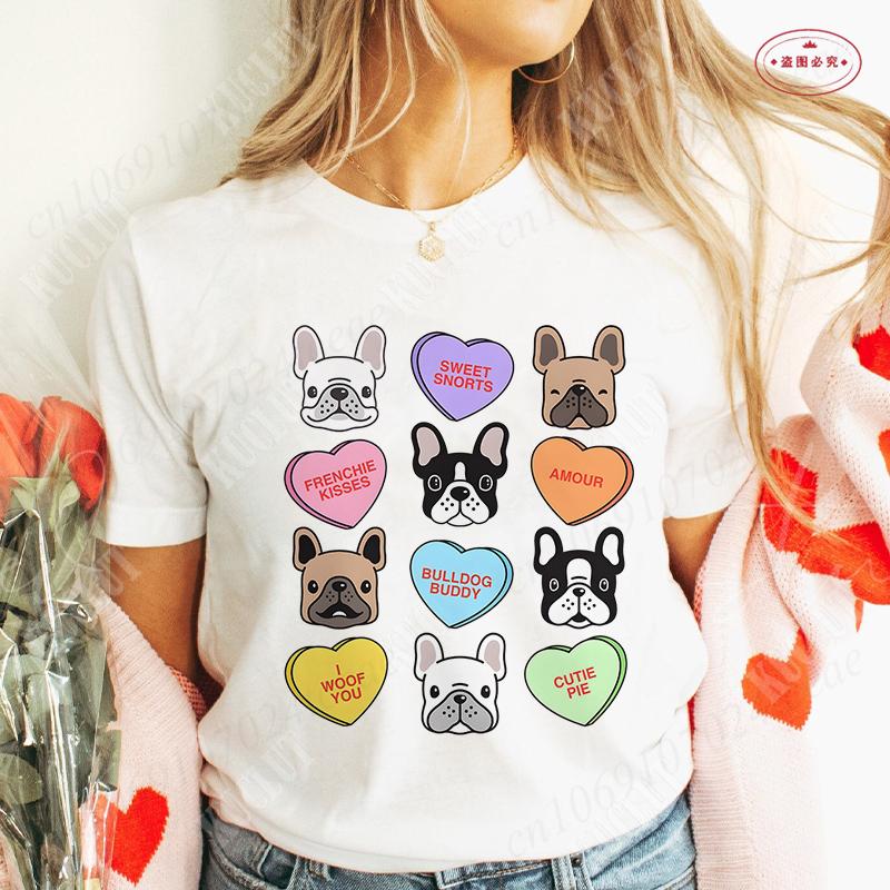 French Bulldog Unisex T Shirt Fashion Dog Graphic Tops Summer Short Sleeve Tees Harajuku Streetwear Aesthetic Female Clothing