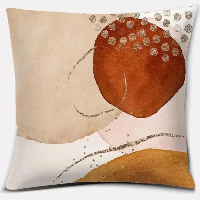 Warm Color Block Series Throw Pillow Gift Home Office Decoration Throw Pillow Bedroom Sofa Car Cushion Cover