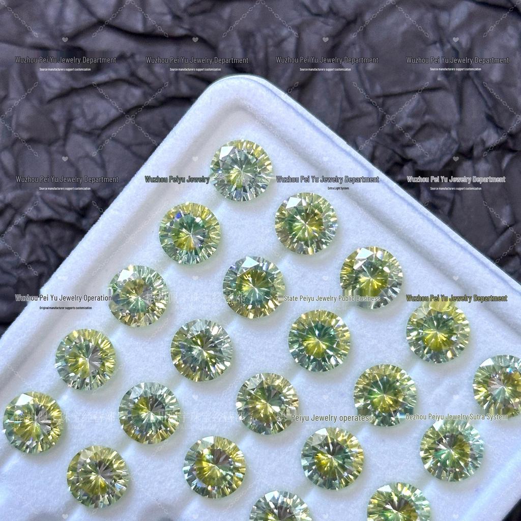 6/8mm Round Gradient Zircon Earrings: Sparkly DIY Nail Art Jewelry with Eight Hearts & Arrows Design