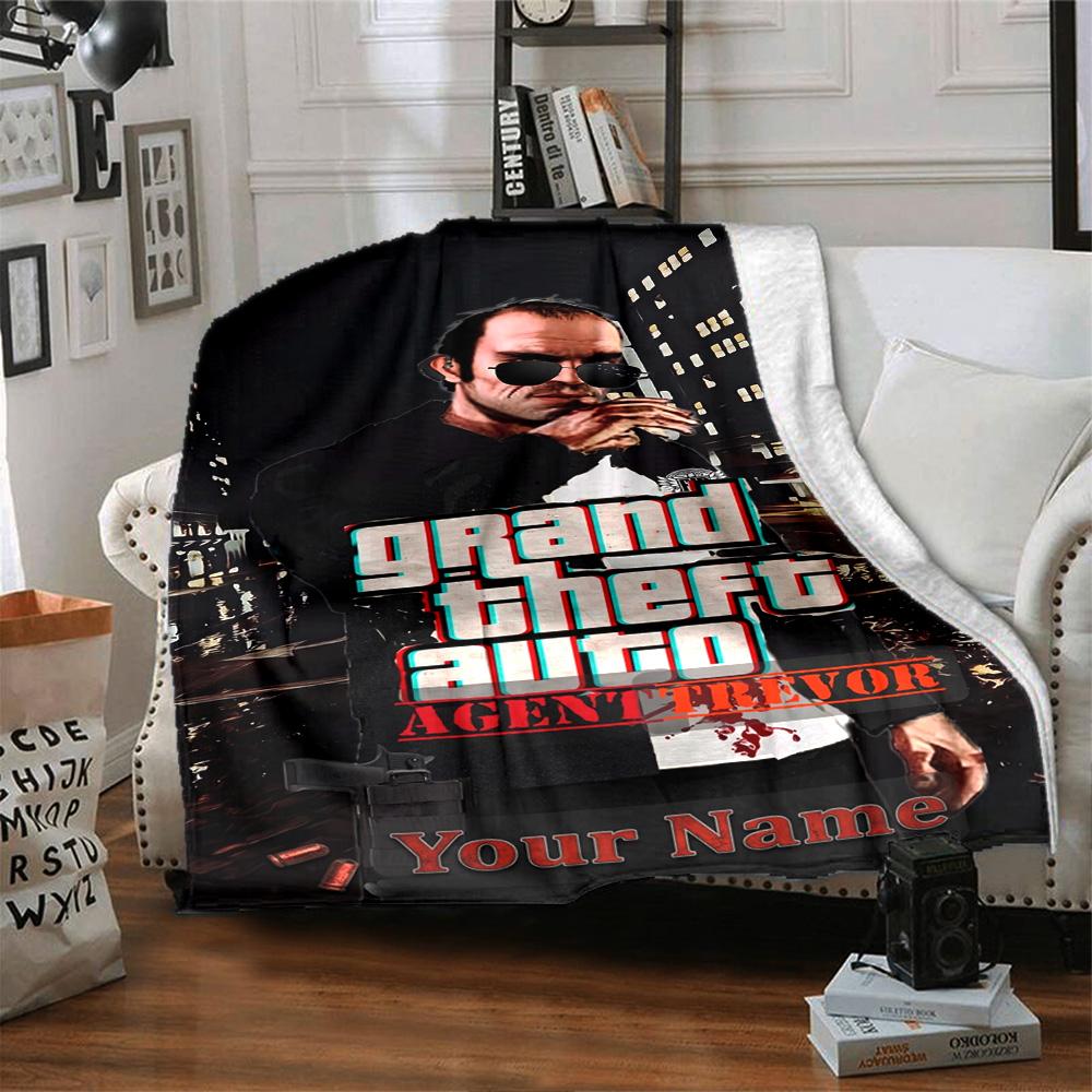 Gta Personalized Name Blanket Gift Personalized Blanket Comfortable Throw For Couch Home Decor Bed Sofa for All Occasions