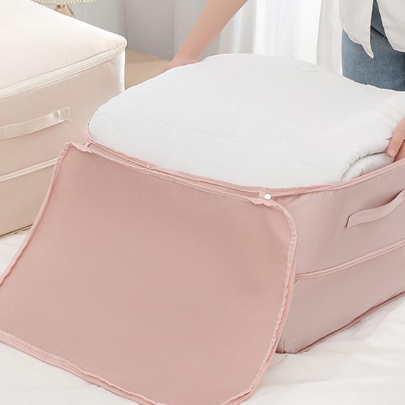 Large Capacity Satins Storage Bag for Seasonal Clothing and Bedding Dustproof Quilt and Clothes Organization Supplies