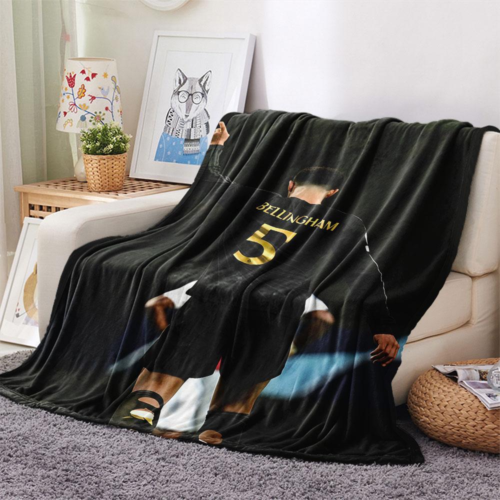 Jude Bellingham Printed Flannel Blanket, Soft Throw for Bedroom Sofa, Washable,soccer Fan Merchandise, Great Gift.