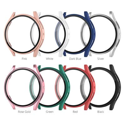 Für Galaxy Watch 5 44mm Displayschutz mit gehärtetem Glas, Hart-PC-Bumper Schutzhülle Face Cover Zubehör