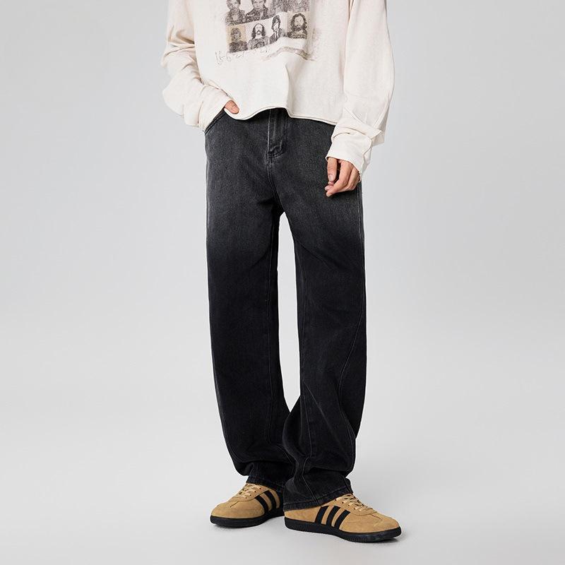 

Свободные прямые джинсы без эластичности и модные универсальные мужские брюки 40 чёрный