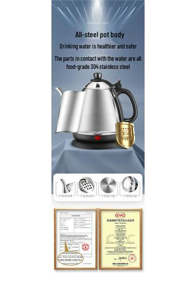 Golden Stove E-400A Electric Kettle, 1.2L Stainless Steel Teapot Tea Set