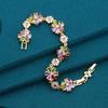 Gold Plared Multicolor Zirconia Bracelet Wedding Jewelry For Women Party Gift