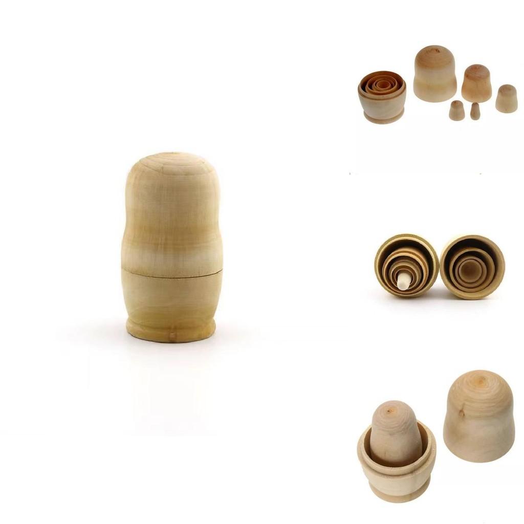 Beautiful Five Layer Russian Nesting Dolls Crafted From Natural Wood For Diy Projects