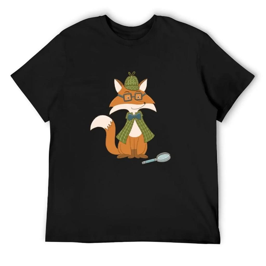 Detektiv Fuchs T-Shirt Valentinstag Kleidung Anime T-Shirts Designer Hemden Günstige Sachen Herren T-Shirt