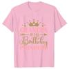 Birthday Princess Bundle Dad Mom of The Girls Birthday Party Tshirt O Neck Tops Short Sleeve White Pink Aesthetic Clothes