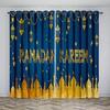 Eid Mubarak Ramadan  Lslamic Muslim Supplies Kareem 2 Pieces Shading Darkening Window Curtain for Living Room Bedroom Decor