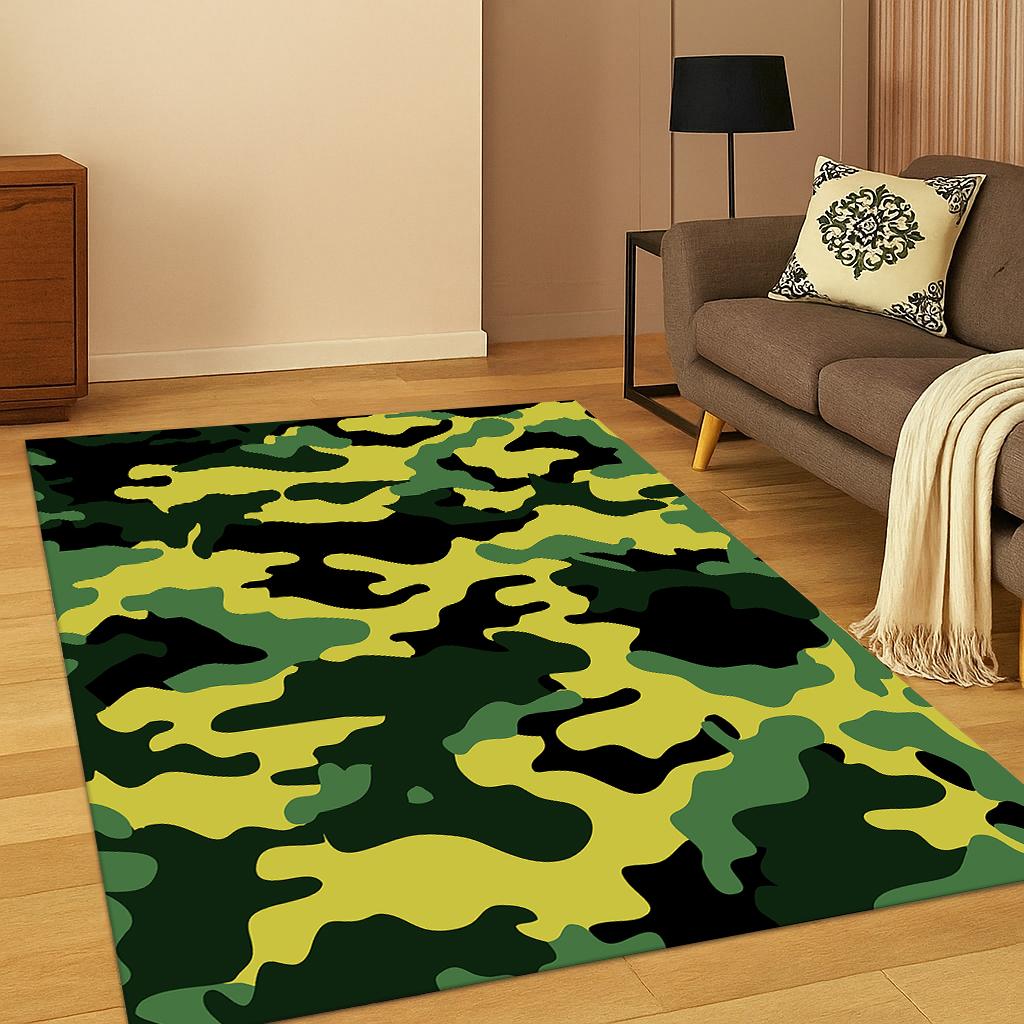 Military Colorful Camouflage Carpet Rug for Home Bedroom Living Room Sofa Doormat Kitchen Decor,Kid Play Non-slip Area Rug