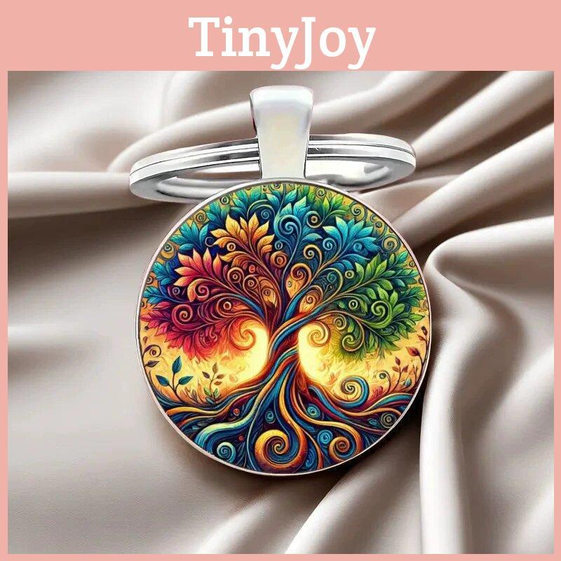 Life Tree Glass Keyring Accessory With Bright Colors For Party Favors And Commemorations