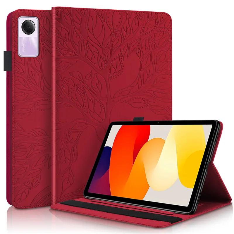 3D Tree Embossed for Xiaomi Redmi Pad RedMiPad Tablet Funda 10.61 Flip Stand Soft TPU Cover for Funda Redmi Pad SE Case Tablet
