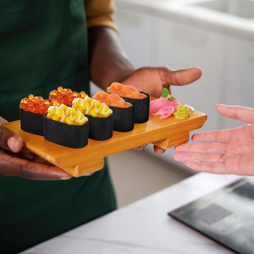 Vaguelly Set of 6 Simulation Sushi Onigiri Plastic Model Food Decorative Perfect for Kitchen and Party Decorations Models, Samples, Toys,