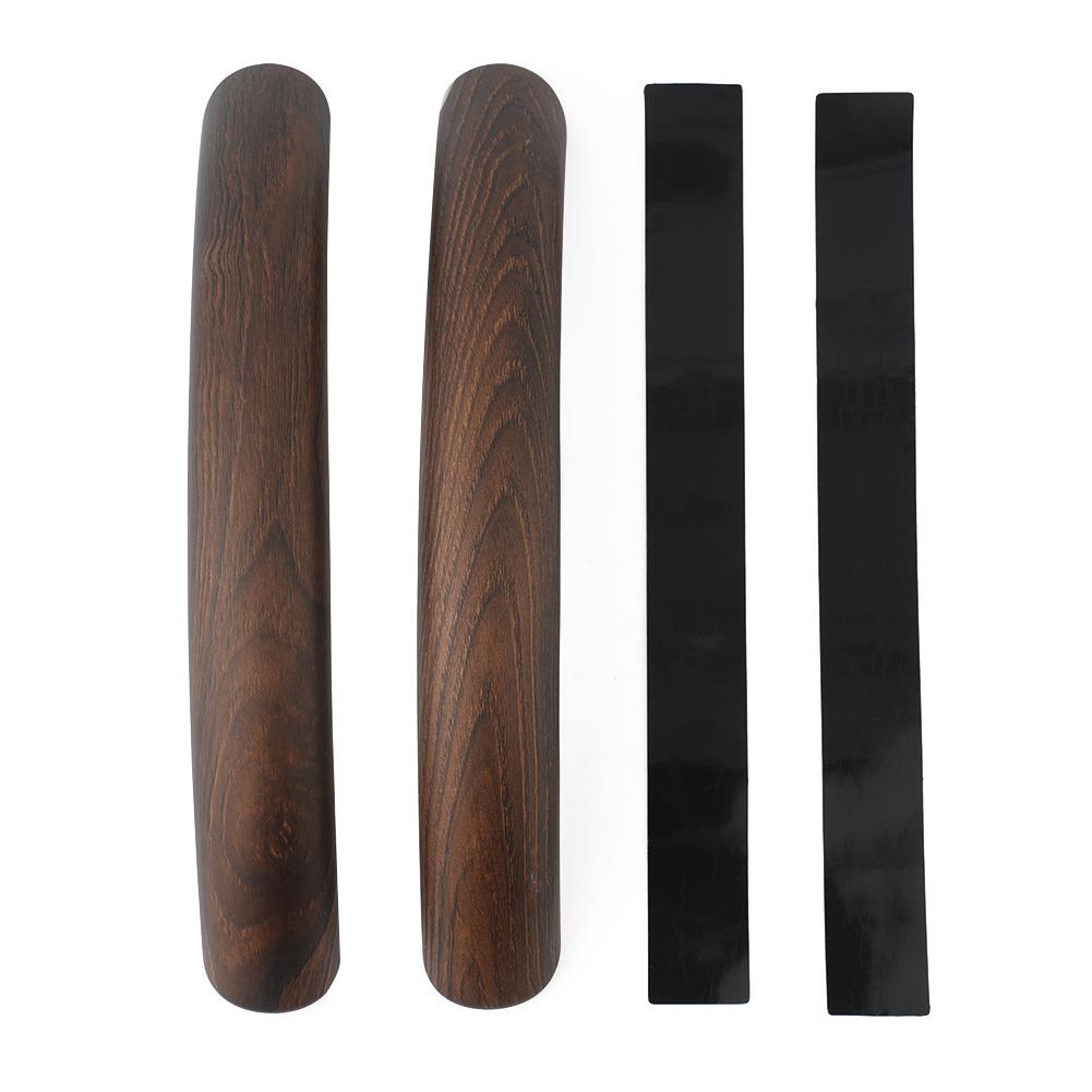 2pcs Car Steering Wheel Cover Plastic Wood Grain Anti-Slip Grip Trim Car Accessories Protector Covers 37-38Cm Universal