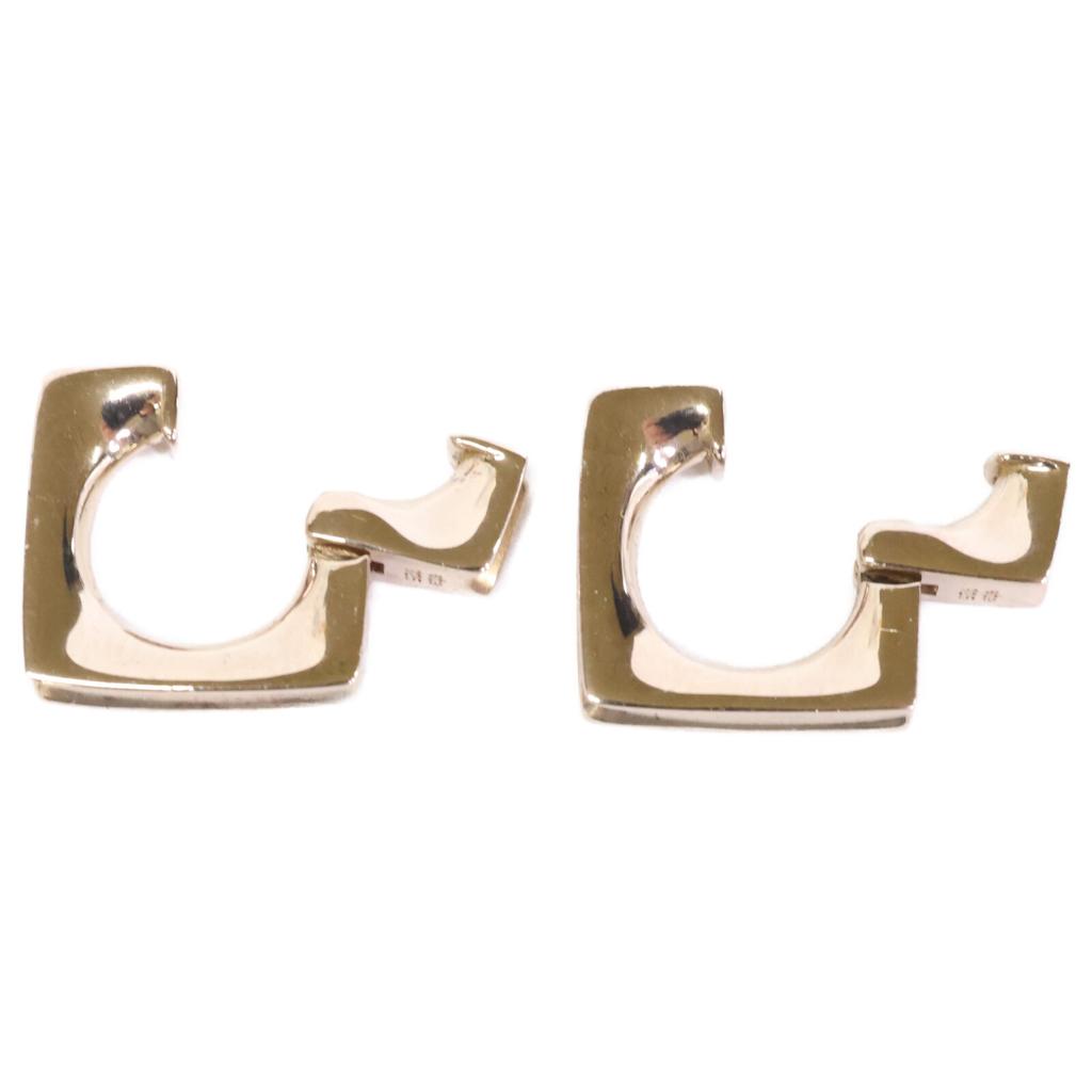 ete 925 Row Square Hug Earring Raw Brown Gold CoatingUsed