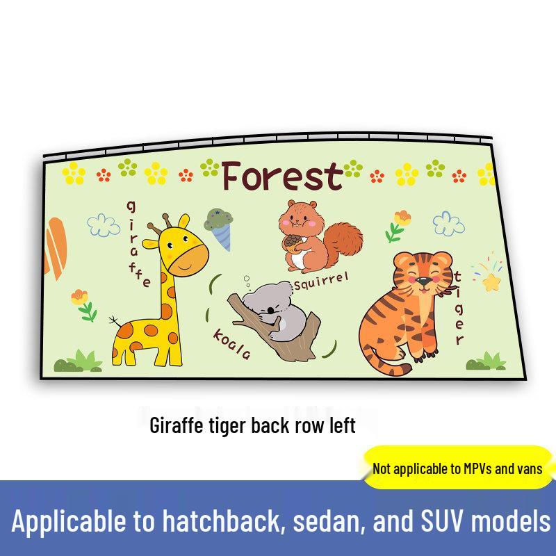 Rear Seat Blackout Sunshade Curtains for Kids